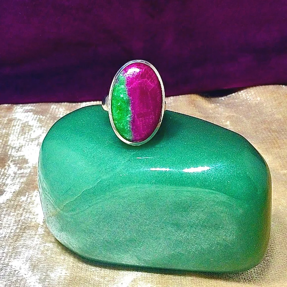 Ruby Fuchsite Spectacular Sterling Silver 925 Ring by Starborn - Picture 4 of 14